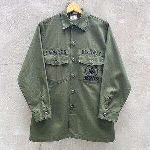80s USN Seabees Fatigue Button Down Shirt